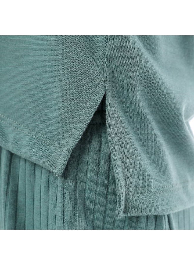 Defy's Women's Slit Detail Long Sleeve T-Shirt - Image 2